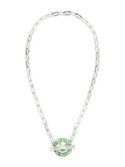 Filler Chain Necklace Green Silver - BOTTEGA VENETA - BALAAN 2