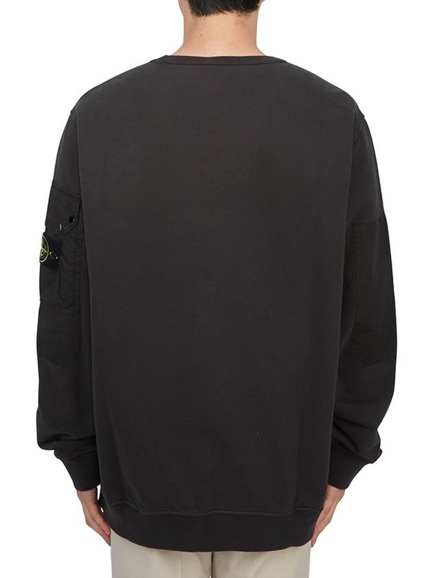 Brushed Organic Cotton Fleece Sweatshirt Grey - STONE ISLAND - BALAAN 4