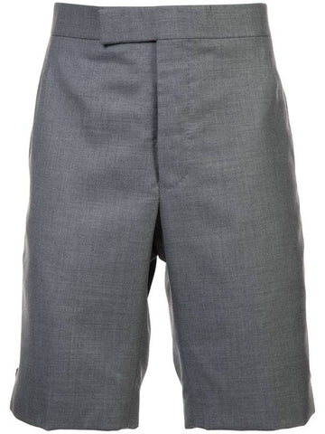 THOM BROWNE Super 120 count twill classic back strap shorts medium gray MTC002A 00626 035 - THOM BROWNE - BALAAN