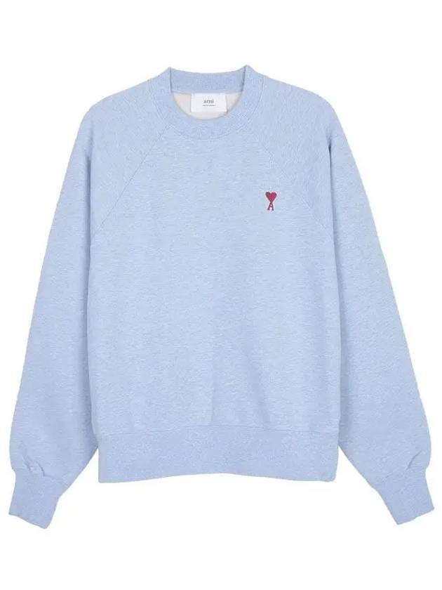 Cotton Heart Logo Sweatshirt Blue - AMI - BALAAN 2