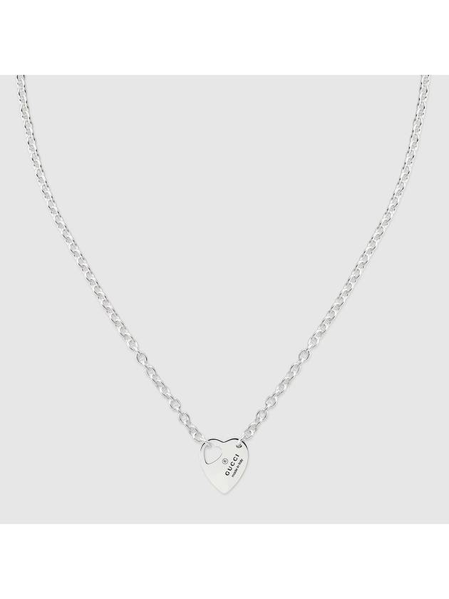 Trademark Chain Pendant Necklace Silver - GUCCI - BALAAN 4