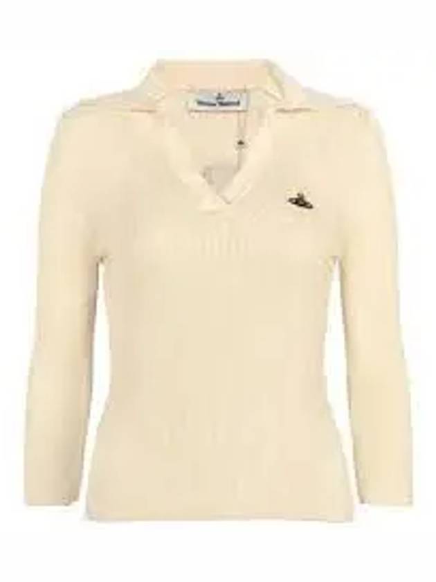 ORB Polo Cashmere Knit Top Ivory - VIVIENNE WESTWOOD - BALAAN 2