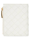 Intrecciato Heart Detail Leather Half Wallet White - BOTTEGA VENETA - BALAAN 3