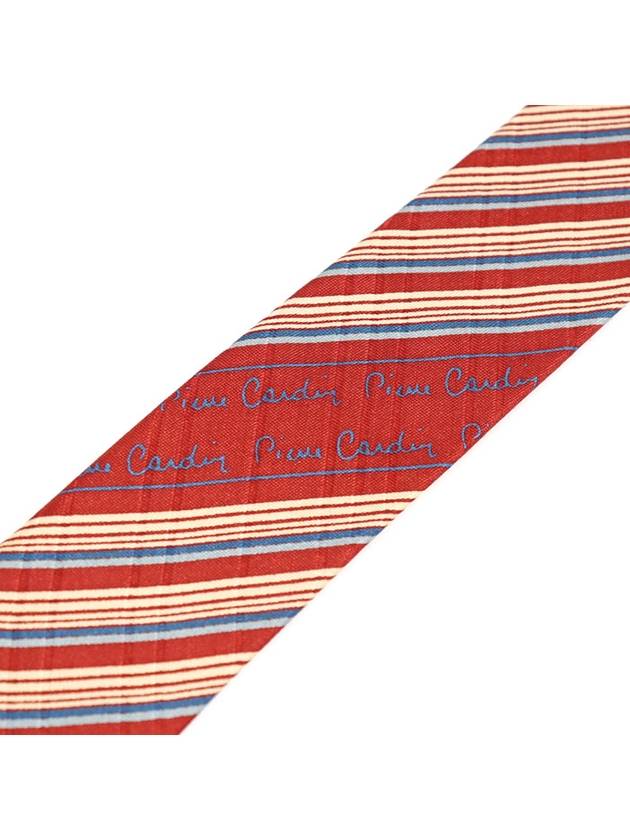 Pierre Cardin 100 silk red striped pattern tie - ETC - BALAAN 5