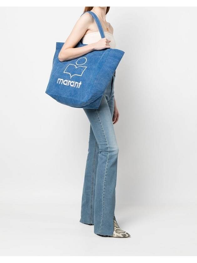 Yenky Embroidered Logo Large Shopper Tote Bag Blue - ISABEL MARANT - BALAAN 6