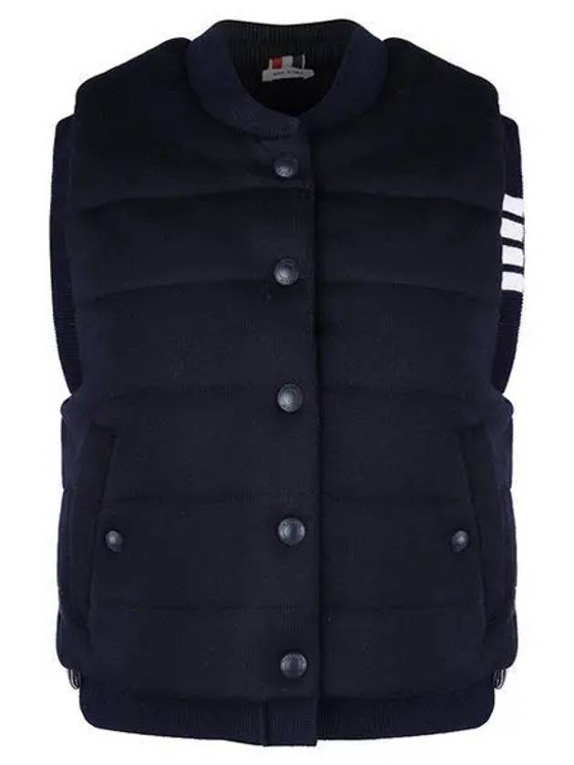 Fine Merino And Jersey Padding Reversible Vest Navy - THOM BROWNE - BALAAN 2