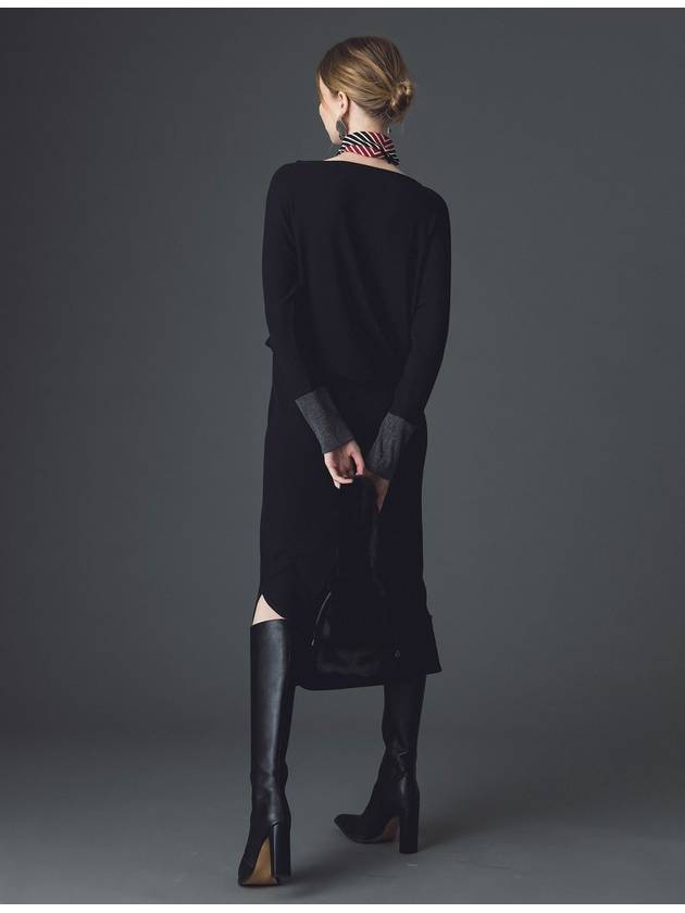 Karina draping knit dress black - DE PERI MERA - BALAAN 6