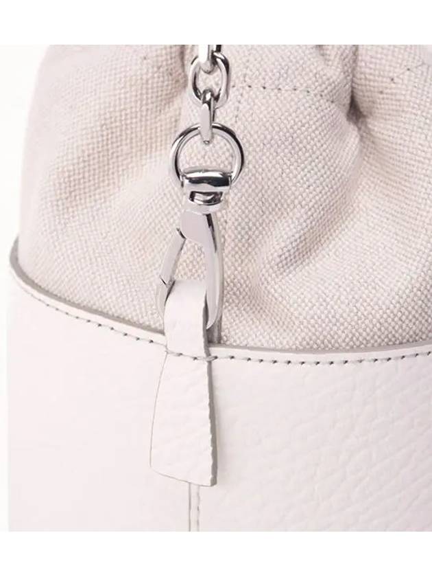 5AC Number Logo Texture Leather Bucket Bag Ivory - MAISON MARGIELA - BALAAN 6