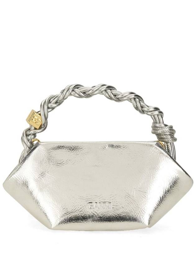 Bou Mini Tote Bag Silver - GANNI - BALAAN 3