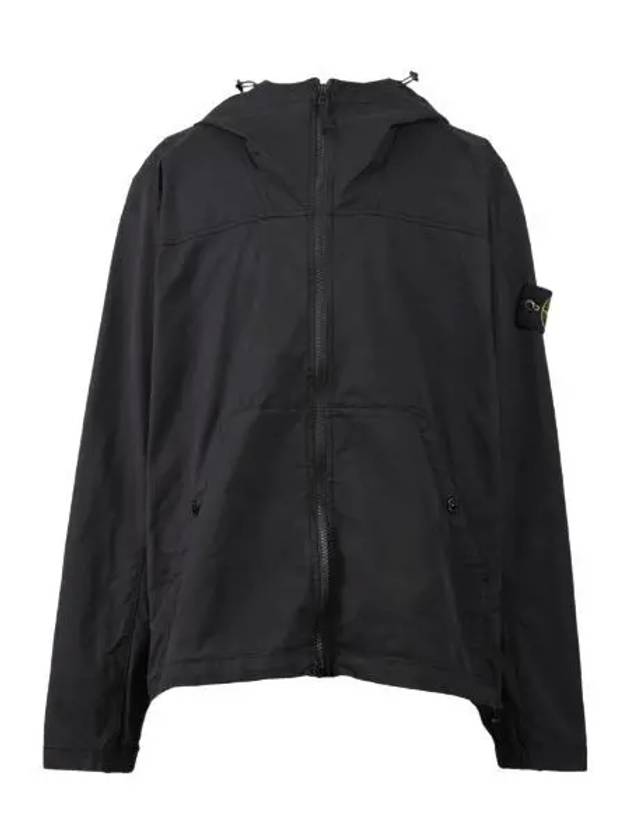 Supima Cotton Twill Stretch-TC Over Hooded Jacket Black - STONE ISLAND - BALAAN 2