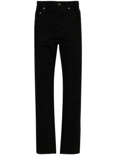 Denim Cotton Straight Jeans Black - SAINT LAURENT - BALAAN 1