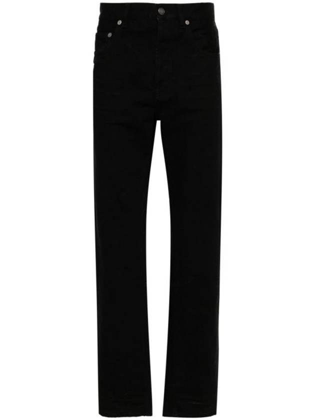 Denim Cotton Straight Jeans Black - SAINT LAURENT - BALAAN 1