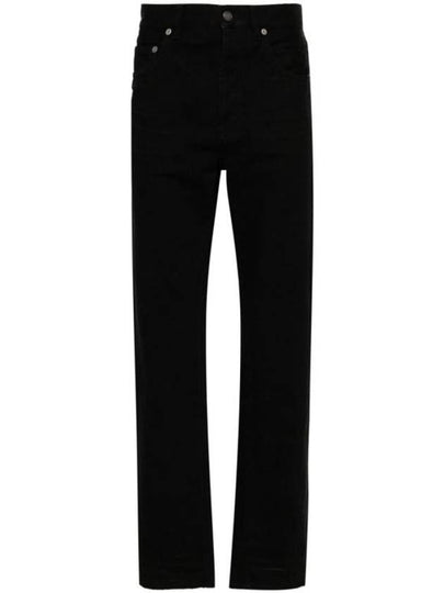 Denim Cotton Straight Jeans Black - SAINT LAURENT - BALAAN 2