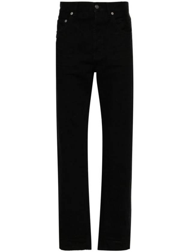 Denim Cotton Straight Jeans Black - SAINT LAURENT - BALAAN 1