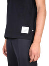 Men's Three Stripes Pocket Mercerized Short Sleeve Polo Shirt Navy - THOM BROWNE - BALAAN 5