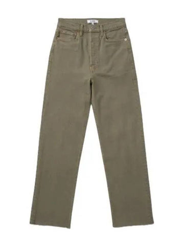 Ultra high rise stove pipe denim pants washed sage jeans - RE/DONE - BALAAN 1