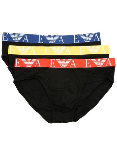 Logo Band 3 Pack Briefs Black - EMPORIO ARMANI - BALAAN 1