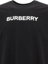 Logo Print Cotton Oversized Short Sleeve T-Shirt Black - BURBERRY - BALAAN 4