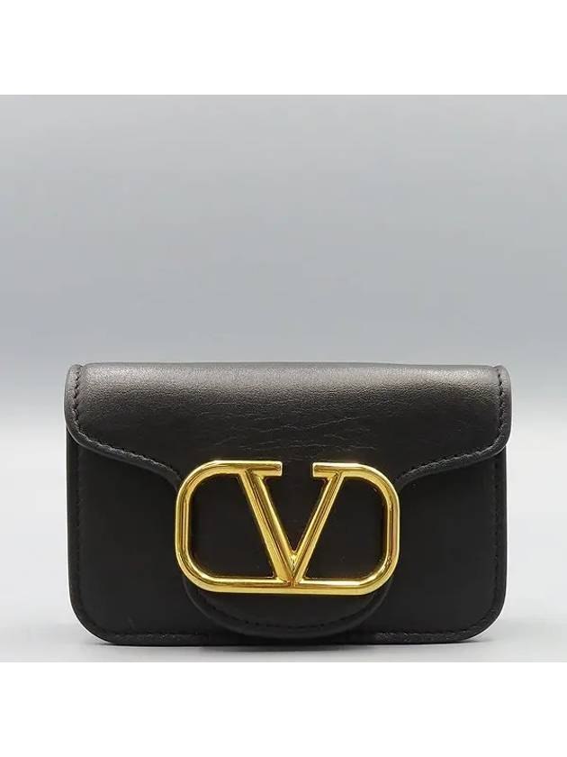 2W2P0Y41 Black V logo micro chain cross bag - VALENTINO - BALAAN 2