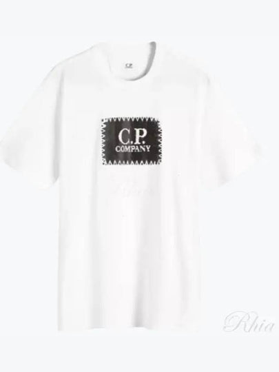 Logo Label Short Sleeve T-Shirt White - CP COMPANY - BALAAN 2