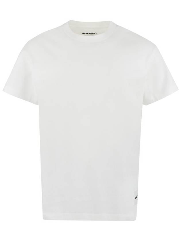 Logo Patch Cotton Short Sleeve T-Shirt 3 Pack White - JIL SANDER - BALAAN 2