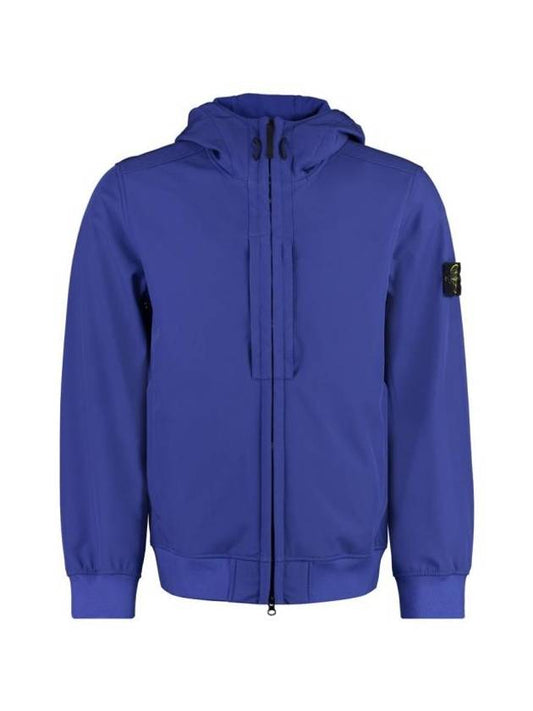 Soft Shell RE Dye Technology Hooded Jacket Blue - STONE ISLAND - BALAAN 1