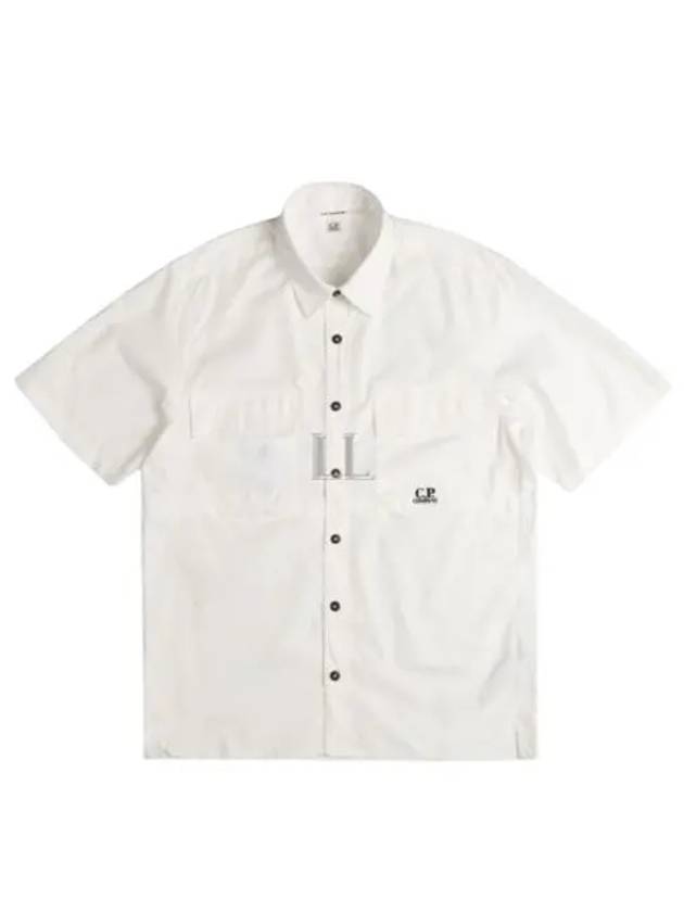 Cotton Rip-Stop Short Sleeve Shirt Beige - CP COMPANY - BALAAN 2