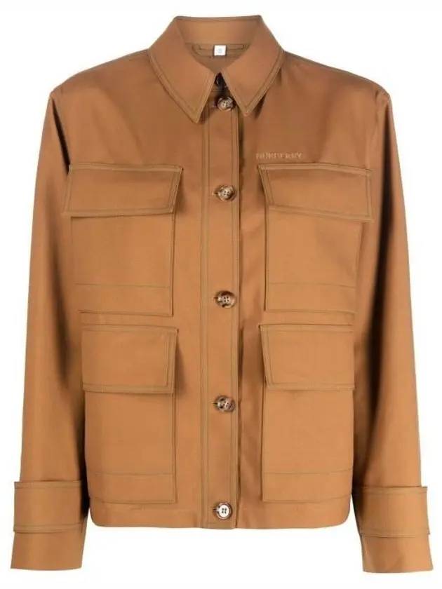 Pocket Wool Shirt Jacket Brown - BURBERRY - BALAAN 1