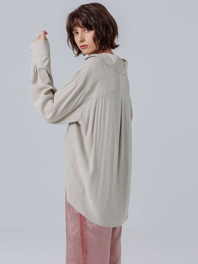 Open Collar Blouse Beige - PAGE STUDIO - BALAAN 5