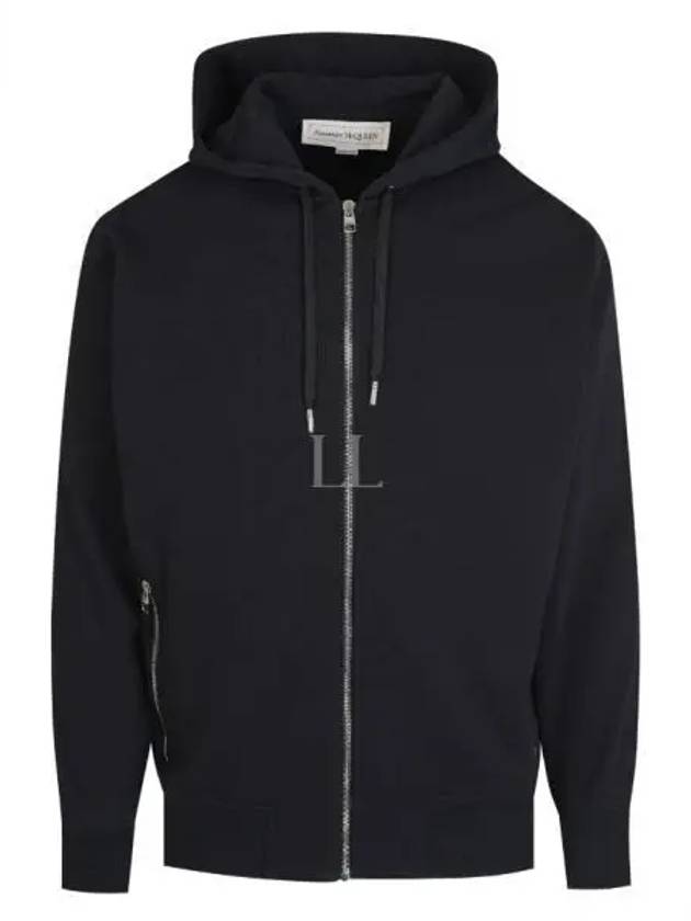 Logo Tab Zip-Up Hoodie Black - ALEXANDER MCQUEEN - BALAAN 2