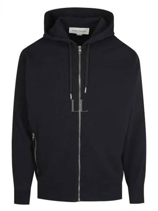 Logo Tab Zip-Up Hoodie Black - ALEXANDER MCQUEEN - BALAAN 2