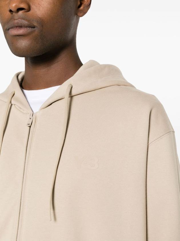 French Terry Zip Up Hoodie Clay Brown - Y-3 - BALAAN 4