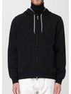 Cotton hooded zip up black - BRUNELLO CUCINELLI - BALAAN 3