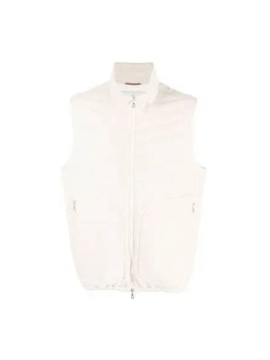 Brunello Cucinelli Vest Down Padded Ivory M221P116 - BRUNELLO CUCINELLI - BALAAN 1