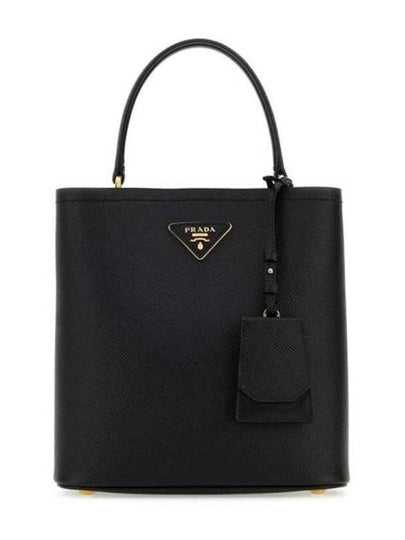 Pannier Saffiano Leather Medium Tote Bag Black - PRADA - BALAAN 2