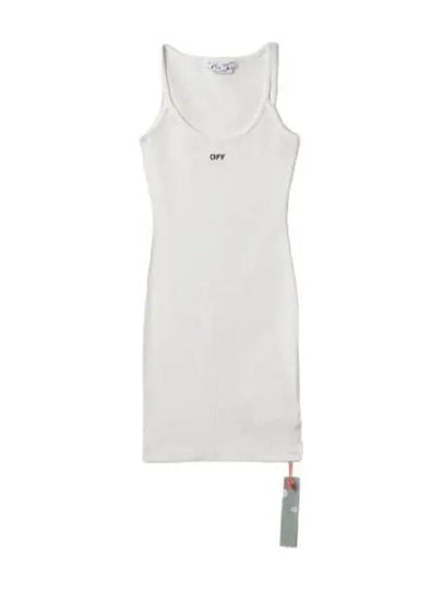 Off Stamp Basic Rib Short Dress White - OFF WHITE - BALAAN 2