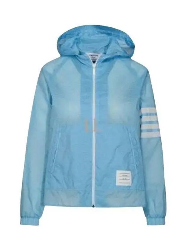 4 Bar Ripstop Polyamide Windbreaker Light Blue - THOM BROWNE - BALAAN 2