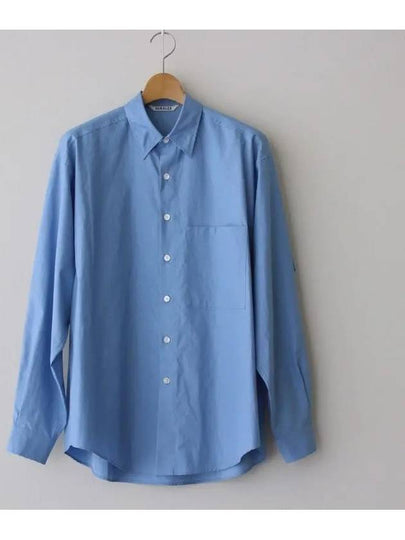 Washed Pins Twill Long Sleeve Shirt Blue - AURALEE - BALAAN 2