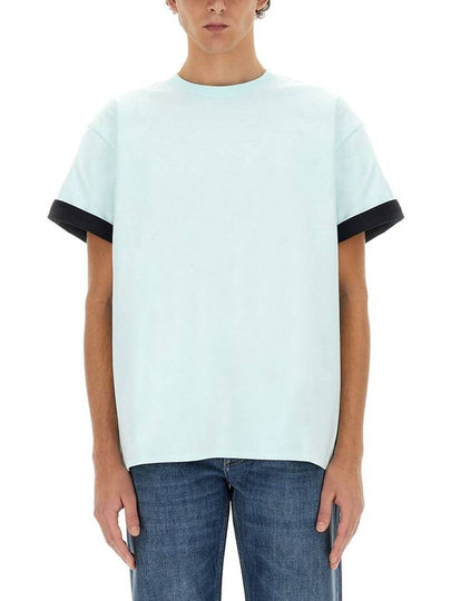 Long Sleeve T-Shirt 744998V16E04602 PALE TURQUOISE NAVY - BOTTEGA VENETA - BALAAN 2