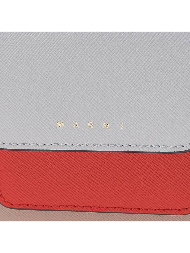 Saffiano Tri-Fold Half Wallet Grey - MARNI - BALAAN 7