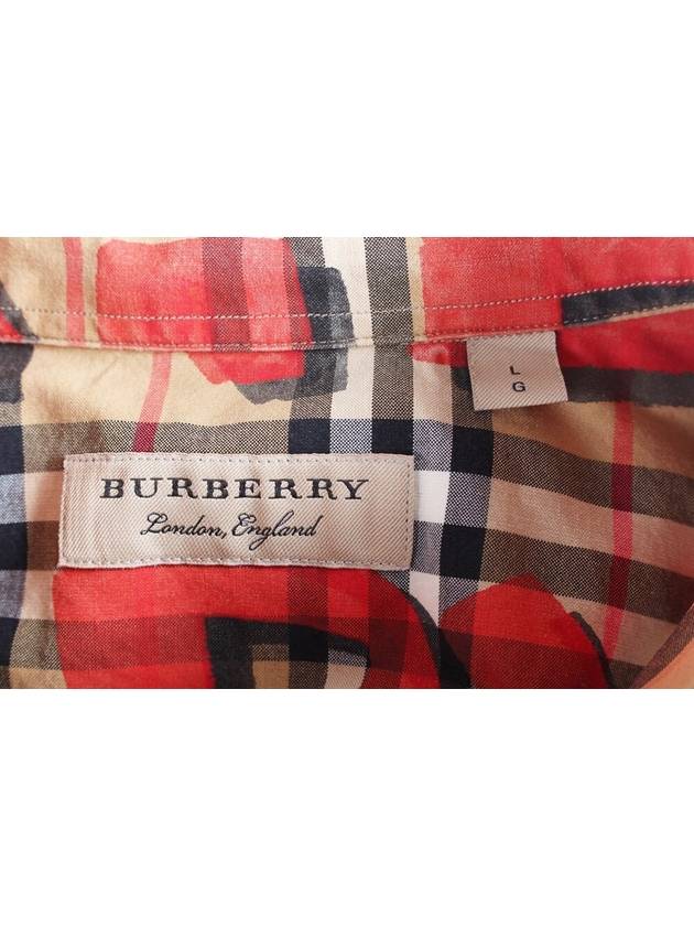 Graffiti Check Shirt L - BURBERRY - BALAAN 8