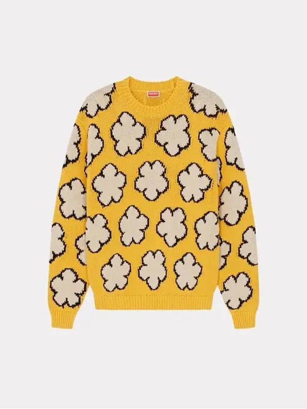 Boke Flower All-Over Cotton Knit Top Yellow - KENZO - BALAAN 4