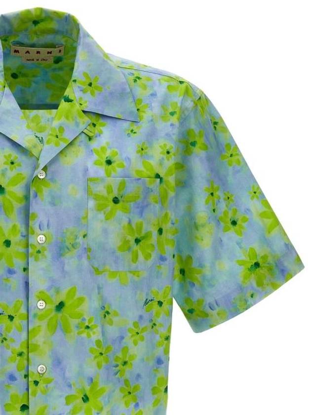 Parade Print Bowling Poplin Short Sleeve Shirt Light Green - MARNI - BALAAN 8