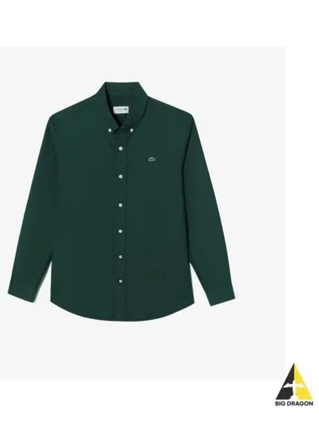 Men s Basic Oxford Shirt Deep Green - LACOSTE - BALAAN 1