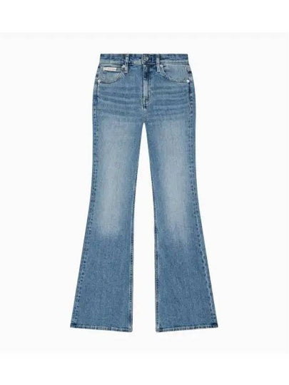 High Rise Flare Fit Jeans Mid Blue - CALVIN KLEIN - BALAAN 2