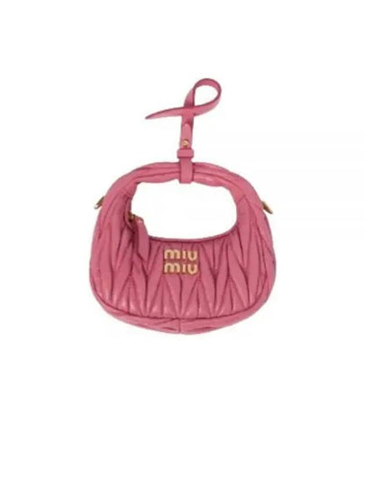 Wander Matelasse Micro Nappa Leather Hobo Mini Bag Begonia Pink - MIU MIU - BALAAN 2