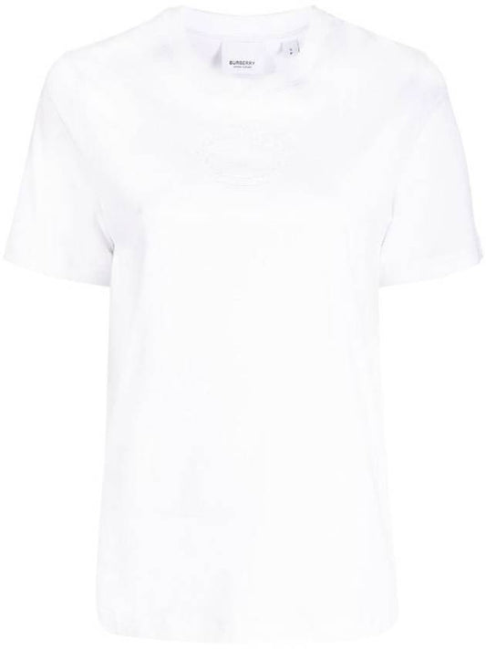 Women's Embroidered Oak Leaf Crest Cotton Short Sleeve T-Shirt White - BURBERRY - BALAAN 1