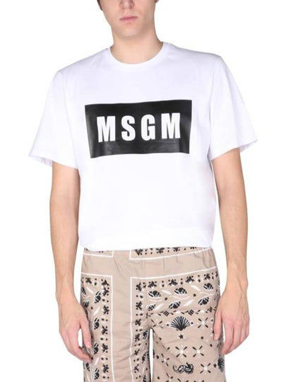 Box Logo Short Sleeve T-Shirt White - MSGM - BALAAN 2