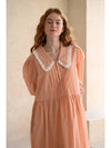 Caisienne puff sleeve pintuck frill dress_coral - CAHIERS - BALAAN 3