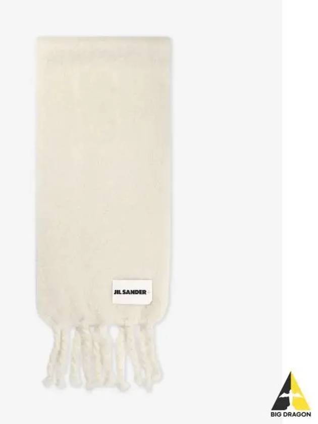 Logo label mohair muffler white - JIL SANDER - BALAAN 2